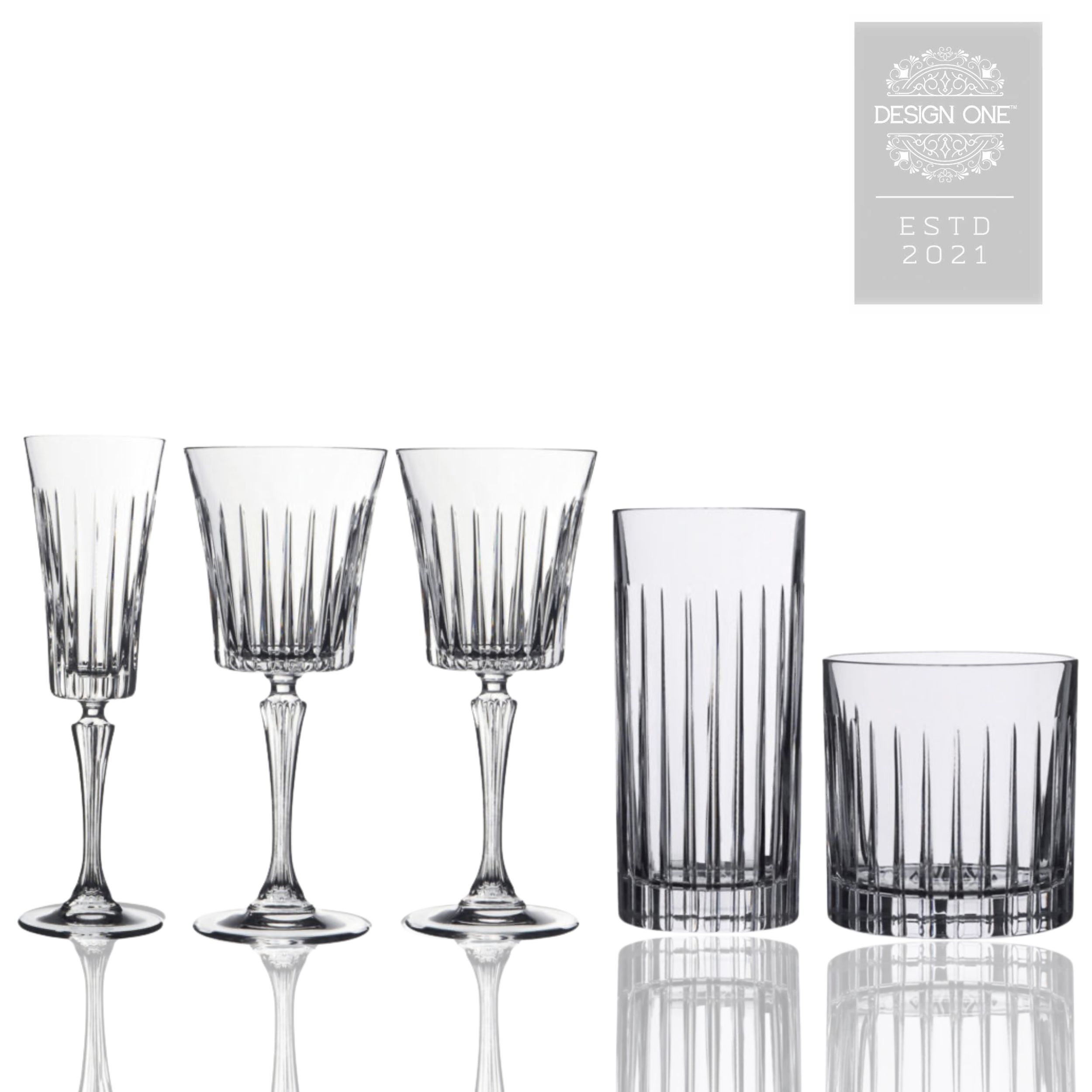 Silver Timeless Glassware Collection