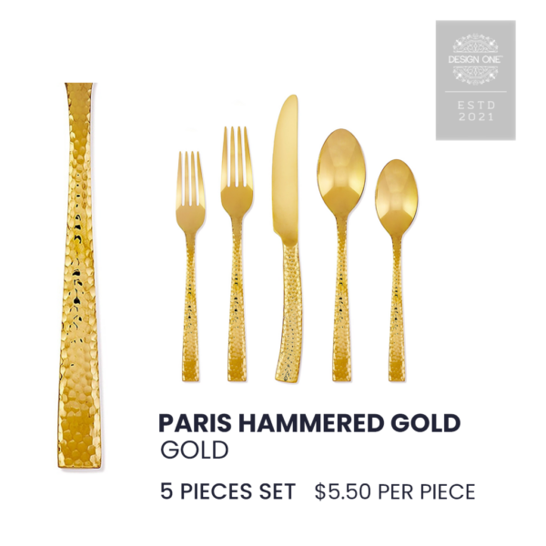 paris hammered gold flatware