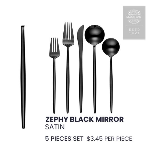 zephyr black mirror flatware