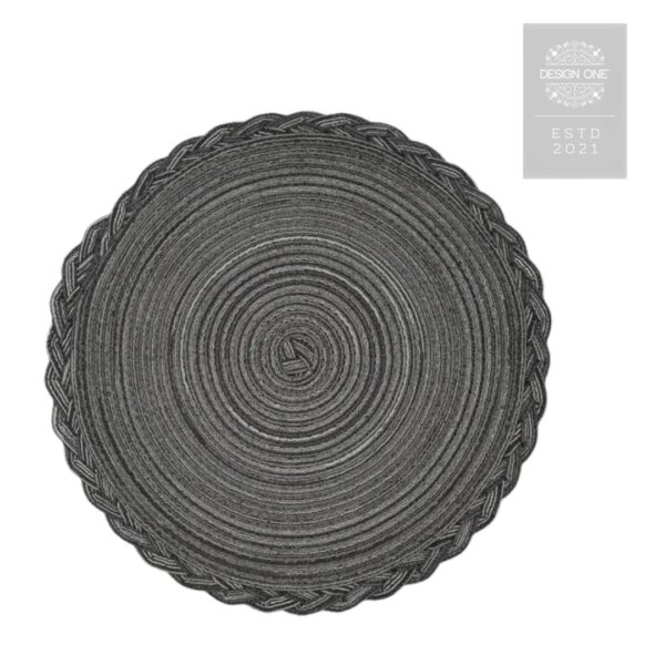 Grey Round Braided Placemat