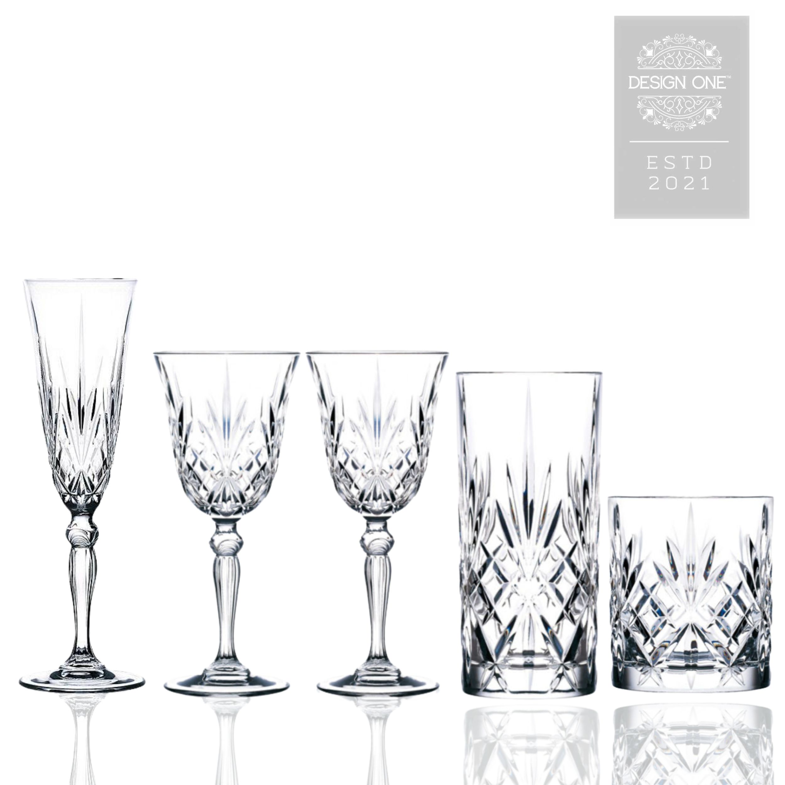 Silver Melodia Glassware Collection