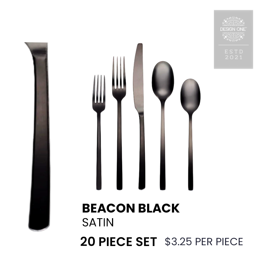 beacon black 20piece set flatware